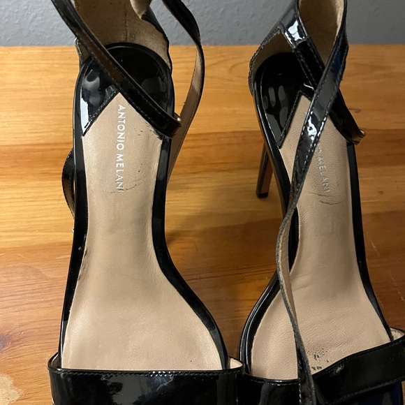 Black Patent Leather Strappy Heels Antonio Melani - Picture 7 of 7